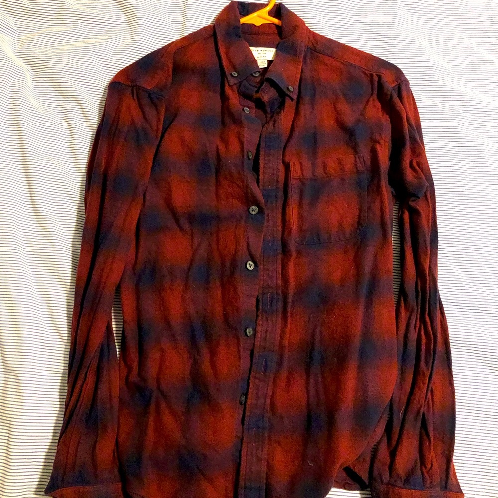 Club Monaco Flannel Red Shirt